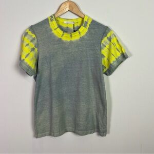 John Elliott Reconstructed Cropped Tie Dye Jade Lemon Tee Shirt New Women Large